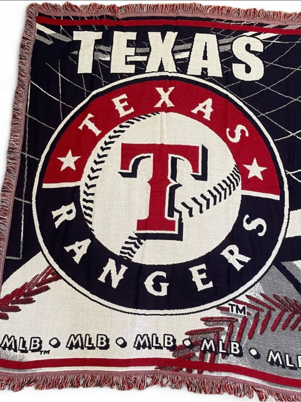 MLB Texas Rangers Throw Blanket - Red, Navy, White